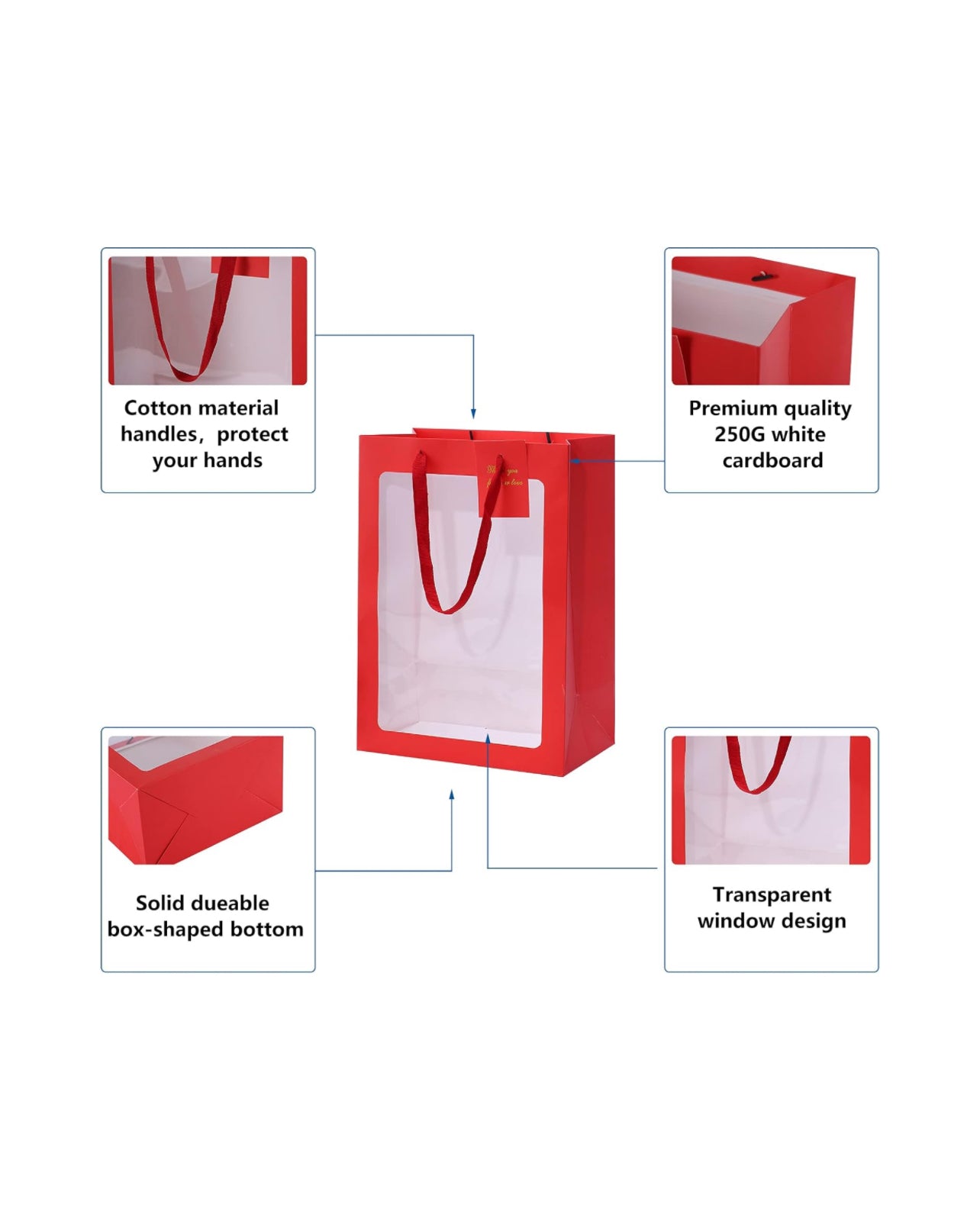 Red gift bag with window