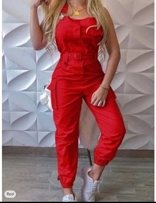 Red one piece jumpsuit