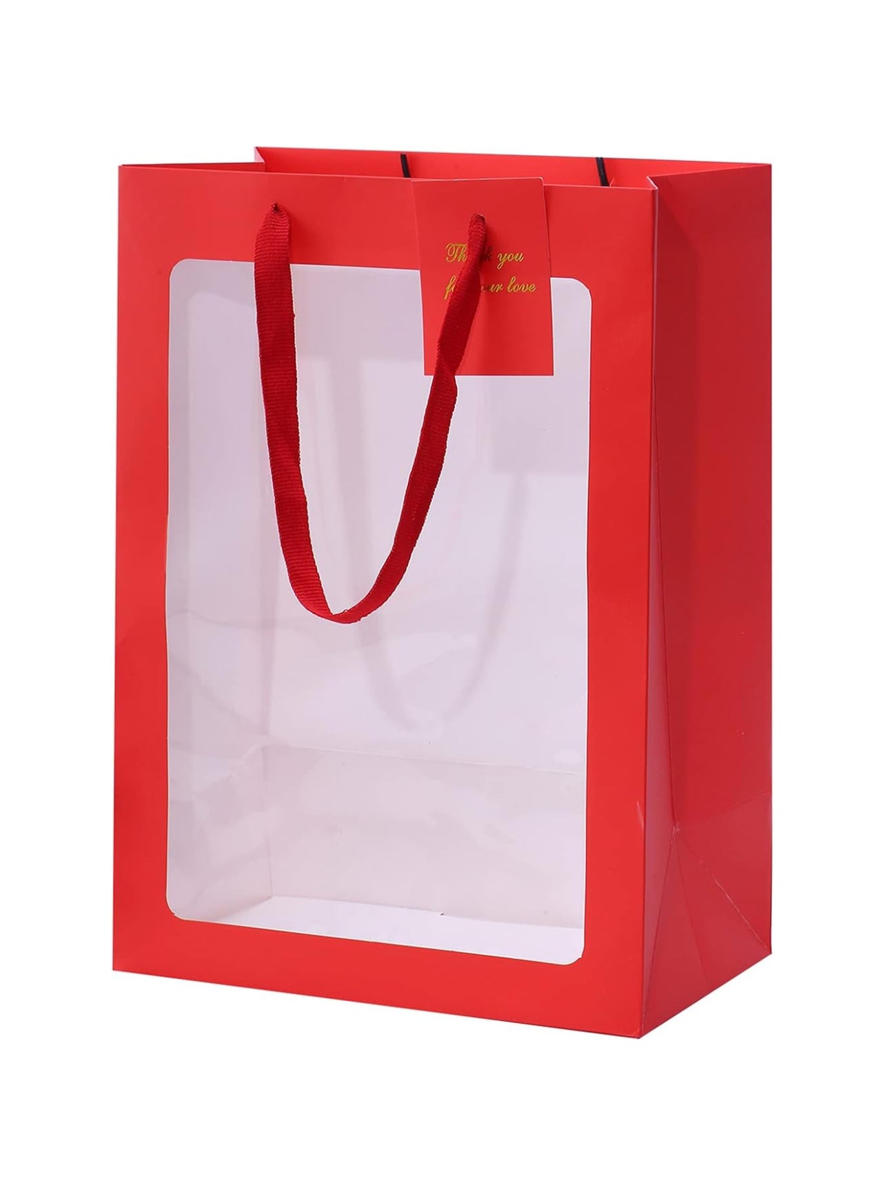 Red gift bag with window