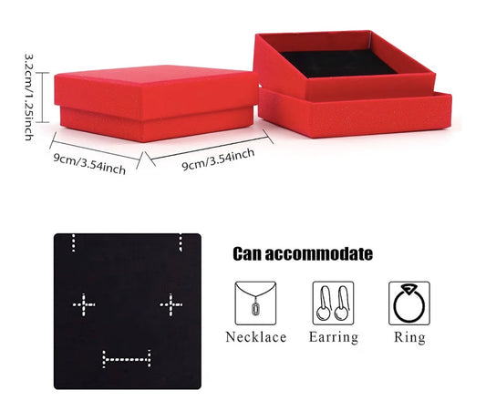 Red gift box with gold shimmer