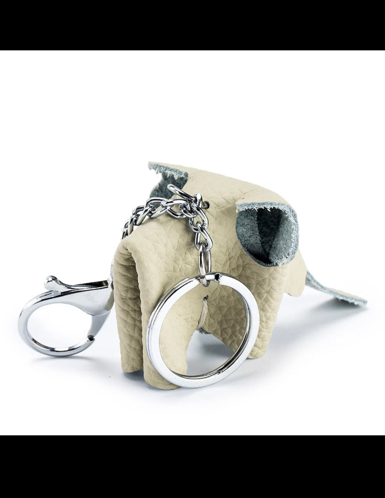 Leather Elephant Purse Charm Keychain