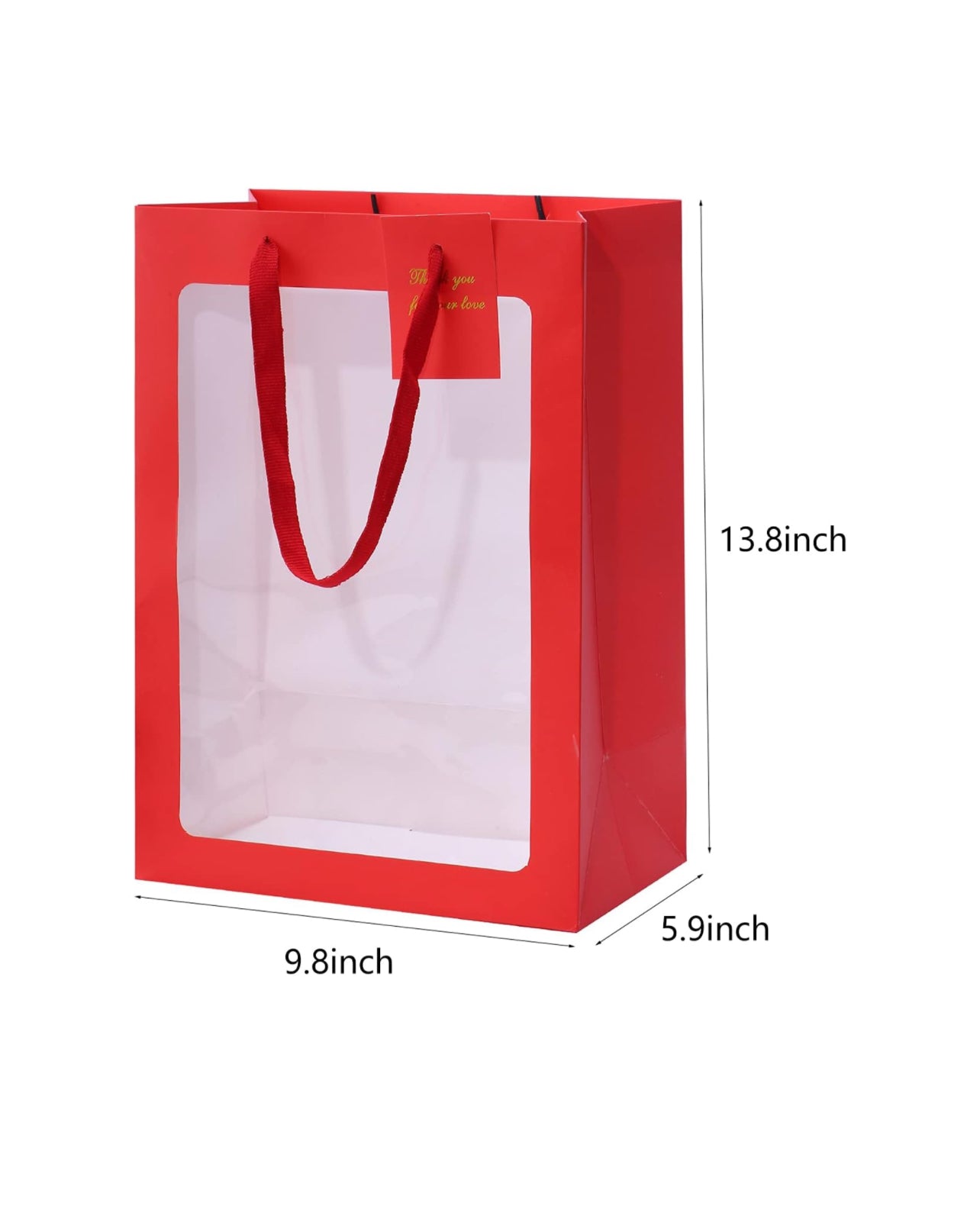 Red gift bag with window