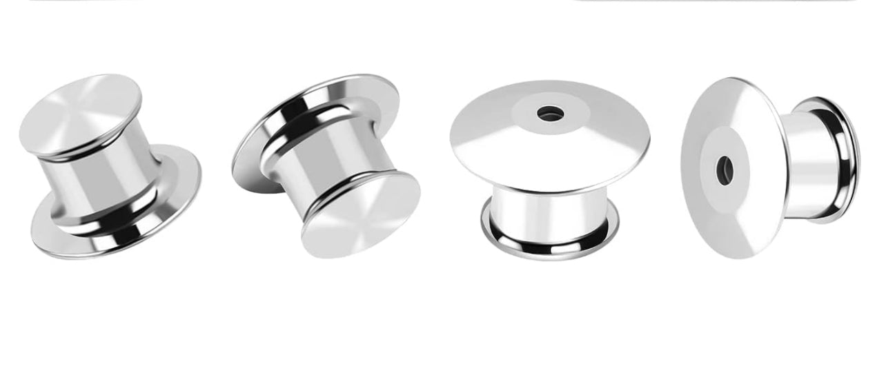 Pin backs locking pin keepers