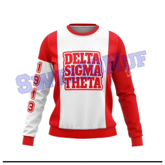 White & Red Colorblock Fortitude Sweatshirt